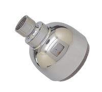 Lapiglo Cabezal de ducha LED con cambio de color controlado por temperatura, para cabezal de ducha redondo con rociador superior, funciona con agua, no necesita pilas, fácil de instalar, ABS plateado