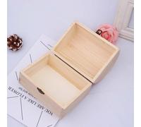 Lapiglo Caja de almacenamiento arqueada de madera lisa con cierre fuerte de pino para manualidades, recuerdos, regalos de Nochebuena, tamaño pequeño