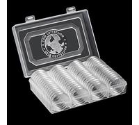 Lapiglo Caja de almacenamiento profesional de monedas con 60 cápsulas de 41 mm, juntas de espuma ajustables de 19 a 41 mm de diámetro, PS+ para estuche organizador de polipropileno