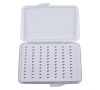Lapiglo Caja de señuelo de pesca con mosca de tapa transparente, caja de almacenamiento de plástico duro con ranura de espuma EVA Spinner cuchara anzuelos de cebo (pequeño)