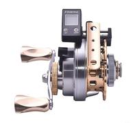 Lapiglo Carrete de pesca de cebo con pantalla digital, relación de engranaje 3.6:1, eléctrico 10+1 BB para viento de nivel automático, cuerpo de aleación de aluminio recargable, agua dulce, río lago