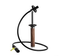 Lapiglo Cepillo de limpieza de espresso con mango de madera, cerdas de nailon de alta temperatura y ventilación de vapor de silicona, cabezal de grupo de portafiltro, 26 cm