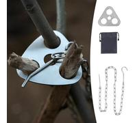 Lapiglo Colgador de trípode ajustable para ollas de camping, ligero para fogatas de acero inoxidable, barbacoa al aire libre y picnic, 85 cm con bolsa de transporte, color plateado