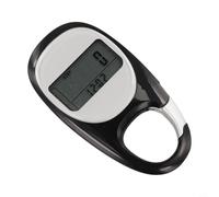 Lapiglo Contador de pasos digital compacto con sensor 3D, para pantalla LCD grande, podómetro, fitness y correr, números de fácil lectura, clip para cinturón y correa para el cuello (negro)