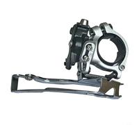 Lapiglo Desviador delantero de aleación de aluminio 7/8/9 velocidades, para cadena de doble tracción 22-32-44T, abrazadera ajustable 31,8/34,9 mm, plata
