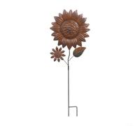 Lapiglo Estaca de jardín de girasol de metal vibrante de 58 cm, decoración 3D de patio al aire libre para caminos de césped, decoración de estaca de flores de acero (B)