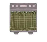 Lapiglo Falda de horno hecha a mano, mezcla de algodón con volantes y lazos de cinta, decoración de granja para desorden, lavable a máquina, prado