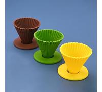 Lapiglo Filtro de silicona reutilizable para café con base cónica estable para preparación de inmersión, fácil de limpiar, color marrón