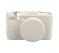 Lapiglo Funda de silicona para Canon PowerShot SX740HS SX730HS, funda resistente a los arañazos, botón completo para diseño de acceso, color blanco