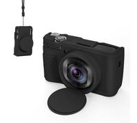 Lapiglo Funda de silicona para Canon PowerShot SX740HS SX730HS, funda suave al tacto, resistente a los arañazos, botón completo para diseño de acceso, color negro