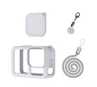 Lapiglo Funda protectora de silicona Hero13 negra, incluye gancho para tapa de lente de cordón, para funda de absorción de impactos de agarre suave, carcasa de cubierta de cámara (gris)