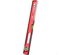 Lapiglo Herramienta de nivel de aluminio sólido de 30 cm con imán fuerte, burbuja de alta precisión para nivel de burbuja para alineación vertical horizontal, regla de construcción roja (600 mm)