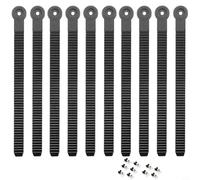 Lapiglo Juego de 10 correas de fijación para tabla de snowboard, arnés de tobillo de plástico resistente con tornillos, equipo seguro de deportes de invierno, color negro (10 unidades)