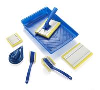 Lapiglo Juego de 8 pinceles de pintura de 7 pulgadas con línea y pinceles triangulares, pintura de pared, decoración y proyectos de bricolaje, esponja resistente y cerdas de nailon