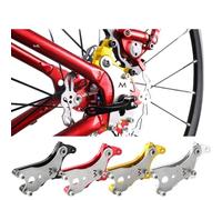 Lapiglo Kit de adaptador de freno de disco de aleación de aluminio para bicicleta, soporte de montaje de marco, conversión de rueda de liberación rápida, color negro, rojo, dorado y plateado