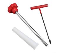 Lapiglo Kit de extracción e instalación de núcleo de válvula de neumático, incluye gancho extractor, asistencia de boca superior y guantes, mantenimiento del vehículo (rojo)