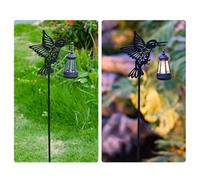 Lapiglo Lámpara solar de metal para jardín, con farol decorativo para pájaros, impermeable, para exteriores, 78 cm de altura, funciona con energía solar