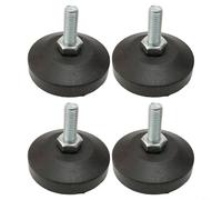 Lapiglo M8 - Almohadillas de pie de tornillo de nivelación, 4 unidades, antideslizante, de metal, ajustable, para bicicleta, equipo de fitness, color negro