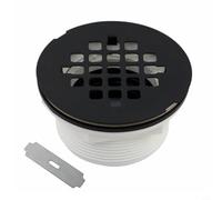 Lapiglo Manguera de drenaje de ducha de PVC con cubierta de malla de acero inoxidable tubos ABS de 2 pulgadas, base de ducha de fibra de vidrio acrílica, fácil de instalar para lavadora, 4.14 pulgadas