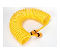 Lapiglo Manguera de jardín ligera con accesorios de latón, manguera de riego en espiral expandible, manguera flexible de EVA en espiral para uso en exteriores, 25 m