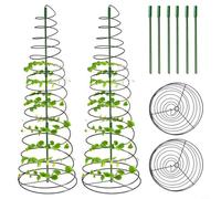 Lapiglo Marco de metal ajustable para plantas de 29 pulgadas, estacas de soporte en espiral verde, plantas en maceta y decoración de jardín, enrejado de hierro para uso en interiores y exteriores