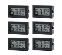 Lapiglo Mini termómetro electrónico higrómetro, paquete de 6, medidor de precisión de temperatura y humedad para incubadora, funda de guitarra, oficina