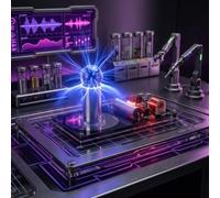 Lapiglo Miniatura para kit de bricolaje de bobina Tesla, plasma de escritorio de 12 V 2 A con tecnología de descarga de gas, incluye bombillas de neón y encendedores, educación STEM y para aficionados
