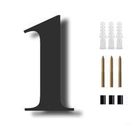 Lapiglo Números de casa flotantes modernos de 8 pulgadas, para gran letrero negro de sombra para pared al aire libre, puerta de garaje y puerta, placa de plástico de fácil montaje con fijaciones (1)
