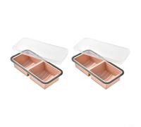 Lapiglo Paquete de 2 bandejas de congelación de silicona con tapas, para recipientes grandes de sopa, preparación de comidas, moldes de almacenamiento apilables de BPA, salsa de caldo, azul (rosa)