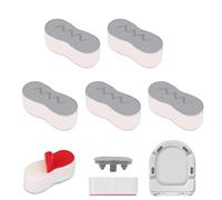 Lapiglo Paquete de 5 almohadillas antideslizantes para asiento de inodoro, accesorio de bidé, almohadillas de cierre silencioso, con cojines de silicona resistentes y grises para cuenco de porcelana