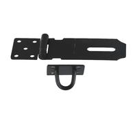 Lapiglo Para cerradura de puerta de acero inoxidable resistente, placa de hebilla plegable antirrobo, para dormitorio, baño, hotel, color negro, 4 pulgadas