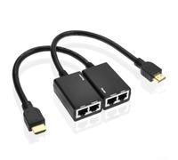 Lapiglo Para mi Extender Over CAT6 1080P Full HD Kit de amplificador de señal 30M Transmisión Receptor Set para TV Proyector Aula Home Theater (HE30-2)