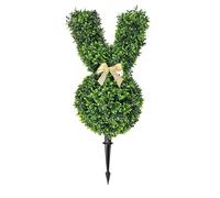 Lapiglo Planta artificial de cabeza de conejo para porche de Pascua y decoración de jardín con topiario de conejo realista y follaje verde hecho de plástico