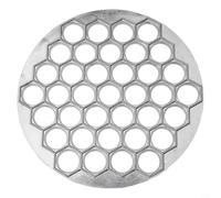 Lapiglo Prensa para hacer bolas de masa de aleación de aluminio con 37 agujeros, ravioles de cocina, pegatinas para ollas, wontons y empanadas, plata, 250 x 20 mm