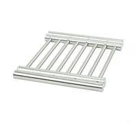 Lapiglo Salvamanteles expandible de acero inoxidable, resistente al calor, para mesas de cocina, protector de soporte de placa antideslizante, color plateado, 22,7 x 20,1 cm