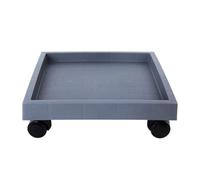 Lapiglo Soporte cuadrado resistente para macetas con ruedas, carrito móvil de plástico para macetas grandes, resistente a la intemperie, color gris
