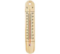 Lapiglo Termómetro higrómetro de madera de pino de alta calidad, montaje en pared para interior y exterior, para escala dual Celsius Fahrenheit para lectura precisa de bombilla grande, 270 x 50 mm