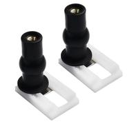 Lapiglo Tornillos de bisagra de asiento para inodoro con expansión, pernos de fijación de 42 mm, instalación segura de la tapa, kit de herramientas de plástico blanco y negro, paquete de 2