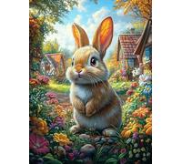 Lapin Dans le Jardin Fleuri Puzzle 1000 Piezas Cartón Blanco Premium para Expertos Mitos fantásticos Eventos Team Building Ejercita La Mente Hobby Y Ocio 1000 PCS