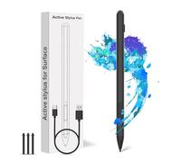 Lápiz 2 en 1 para Surface Pro 12/11/10/9/8/7, Stylus con Punta de Fibra para Smartphone y Tablet, 4096 Niveles de Presión, Recargable, para Surface Laptop 1-5, Go 3, Book + 3 Puntas