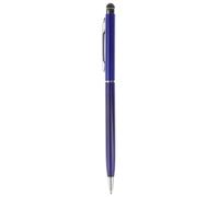 Lápiz capacitivo 2 en 1 con bolígrafo, plateado, compatible con pantalla táctil (azul)
