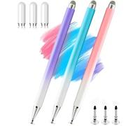 Lápiz capacitivo 2 en 1 para Samsung Galaxy Tab A11/A11+/A9/A9+/7 Lite/A7/A8/A8 Plus Stylus para iPad/iPhone/Fire/Lenovo/Pixel Tablas todos los dispositivos táctiles Android e iOS (rosa, morado y azul
