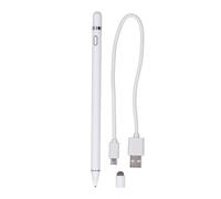 Lápiz Capacitivo Activo de Punta Fina, Lápiz de Pantalla Táctil Universal de Carga Rápida USB con Tapa de Absorción Magnética, Punta de Lápiz Precisa para iOS para Tabletas (White)