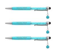 Lápiz capacitivo con diseño de cristales brillantes, 10 unidades, con encanto, regalo de agradecimiento, punta de lápiz capacitivo para dispositivos con pantalla táctil 14.2cm azul celeste