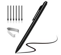 Lápiz capacitivo magnético para notable bolígrafo 2/1 y Kindle Scribe, bolígrafo digital de repuesto con borrador superior, 4096 niveles de presión, 6 puntas adicionales y clip, color negro