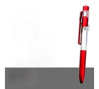 Lápiz capacitivo multifunción con punta capacitiva, luz LED, tinta de bolígrafo y soporte plegable para teléfonos inteligentes y tabletas, compacto de 5.35 pulgadas (rojo)