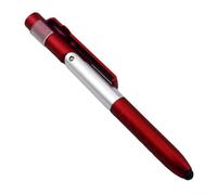Lápiz capacitivo para dispositivos capacitivos con punta de bola, luz LED y estructura de soporte de teléfono plegable estable (rojo)