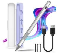 Lápiz capacitivo para Microsoft Surface Pro9/8/7/6/5/4/3/X Surface Laptop/Book/Surface Go3 Go2, con caja de almacenamiento, presión de inclinación 4096, accesorio magnético plateado, carga rápida