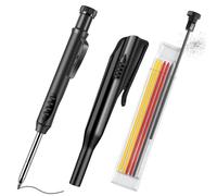 Lapiz Carpintero Profesional Sólidos con Sacapuntas y 7 Recargas, Marcador de Agujeros Profundos, Lápices Mecánicos de Carpintero per obras de construcción y carpintería, Regalo del Día del Padre