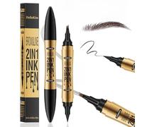 Lapiz Cejas Y Eyeliner 2 En 1, Cejas Waterproof Delineador De Ojos, Trazo Preciso Para Cejas Y Lapiz Ojos Negro De Larga Duración Y Aspecto Natural (marrón)